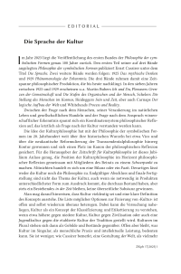 Editorial: Die Sprache der Kultur