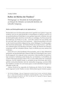 Kultur als Büchse der Pandora?