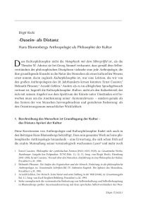 >Dasein< als Distanz