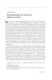 Kulturphilosophie als Theorie des objektiven Geist
