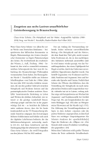 Kritik: Zeugnisse aus sechs Lustren unaufhörlicher Geistesbewegung in Braunschweig