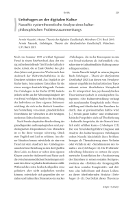 Kritik: Unbehagen an der digitalen Kultur. Nassehis systemtheoretische Analyse eines kulturphilosophischen Problemzusammenhangs