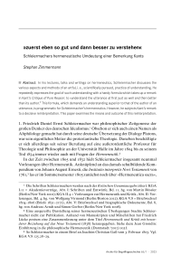 »zuerst eben so gut und dann besser zu verstehen«