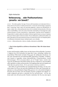 Verbesserung… oder Posthumanismus ›jenseits‹ von Gewalt?