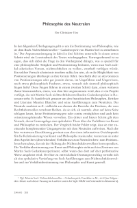 Philosophie des Neutralen