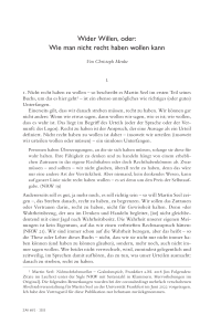 Wider Willen, oder: Wie man nicht recht haben wollen kann