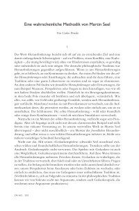 Eine wahrscheinliche Methodik von Martin Seel