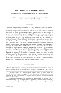 The Universality of Aesthetic Effects