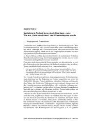 Mediatisierte Protesträume durch Hashtags – oder: Wie aus „Unter den Linden“ der #Freedomsquare wurde