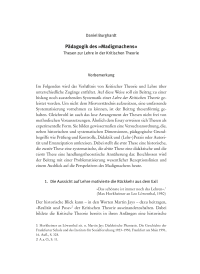 Pädagogik des »Madigmachens«