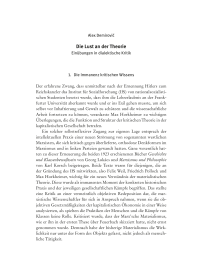 Die Lust an der Theorie