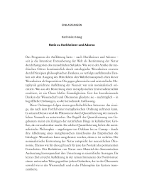 Notiz zu Horkheimer und Adorno