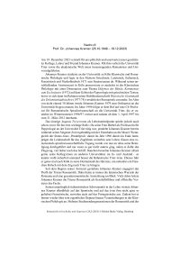 Nachruf: Prof. Dr. Johannes Kramer (25.10.1946 – 19.12.2023)