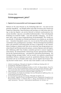 Geistesgegenwart, jetzt?