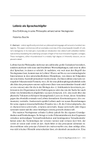 Leibniz als Sprachschöpfer