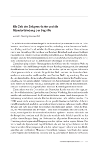 Die Zeit der Zeitgeschichte und die Standortbindung der Begriffe