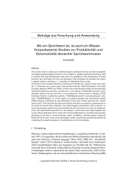 Wo ein Sprichwort ist, ist auch ein Muster. Korpusbasierte Studien zur Produktivität und Schematizität deutscher Sprichwortmuster