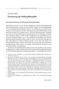 Erneuerung der Kulturphilosophie