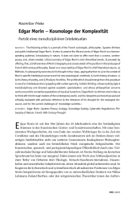 Edgar Morin – Kosmologe der Komplexität