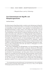 Zum Erkenntniswert der Begriffs- und Metapherngeschichte