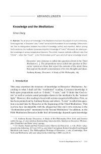 Knowledge and the Meditations