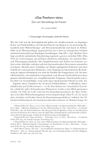 »Das Posthorn tönt«. Zeit und ›Darstellung‹ bei Husserl