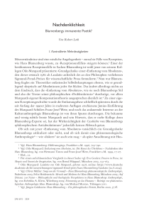 Nachdenklichkeit. Blumenbergs immanente Poetik?