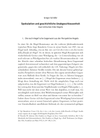 Spekulation und geschichtliche Unabgeschlossenheit. Zum kritischen Erbe Hegels