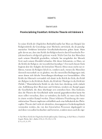 Provincializing Frankfurt: Kritische Theorie mit kleinem k