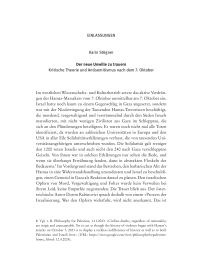 Der neue Unwille zu trauern Kritische Theorie und Antisemitismus nach dem 7. Oktober