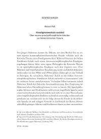 ›Paradigmenwechsel‹ revisited. Über neuere sprachphilosophische Arbeiten zur frühen Kritischen Theorie