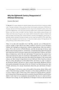 Why the Eighteenth Century Disapproved of Athenian Democracy