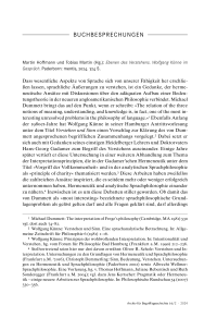 Buchbesprechung: Martin Hoffmann und Tobias Martin (Hg.): Ebenen des Verstehens. Wolfgang Künne im Gespräch. Paderborn: mentis, 2024. 324 S.