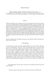 Minimal Self and Bio-Machine Hybrid Technology: A Contribution to the Phenomenology of Technology Incorporation