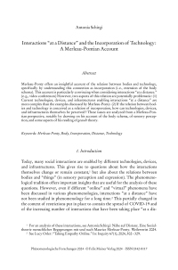 Interactions “at a Distance” and the Incorporation of Technology: A Merleau-Pontian Account