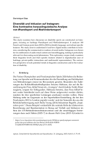 Diversität und Inklusion auf Instagram: Eine kontrastive korpuslinguistische Analyse von #handisport und #behindertensport