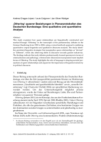 ‚Othering‘ queerer Beziehungen in Plenarprotokollen des Deutschen Bundestags: Eine qualitative und quantitative Analyse