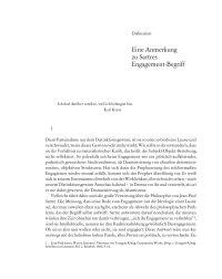 Eine Anmerkung zu Sartres Engagement-Begriff