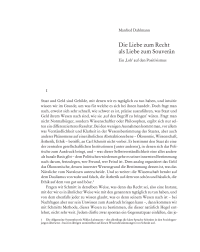 Die Liebe zum Recht als Liebe zum Souverän