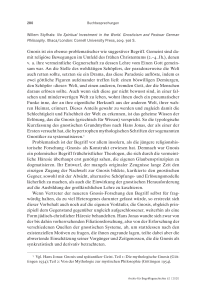 Buchbesprechnung Willem Styfhals: No Spiritual Investment in the World. Gnosticism and Postwar German Philosophy. Ithaca/London: Cornell University Press, 2019. 306 S.