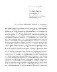 Die Aufgabe der Emanzipation
