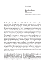 Zur Kritik des Marxismus