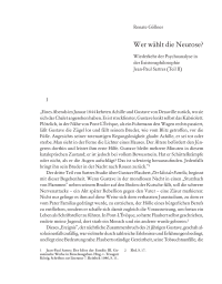 Wer wählt die Neurose?