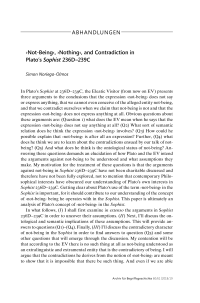 Not-Being‹, ›Nothing‹, and Contradiction in Plato’s Sophist 236D–239C