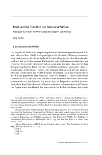Kant und die Tradition des liberum arbitrium