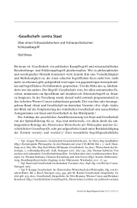 Gesellschaft‹ contra Staat