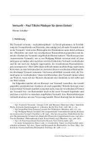 Vernunft – Paul Tillichs Plädoyer für deren Einheit