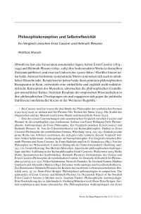 Philosophiekonzeption und Selbstrefl exivität
