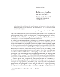 Politisches Denken nach Auschwitz