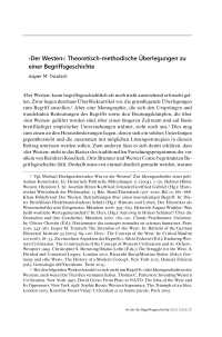 ›Der Westen‹: Theoretisch-methodische Überlegungen zu einer Begriffsgeschichte